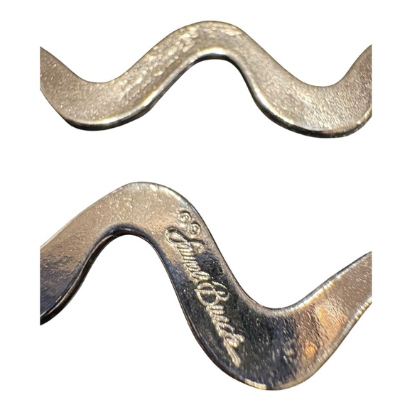 Laurel Burch Vintage Silver-Plated Snake Earrings Etched Design J18 - Picture 7 of 7